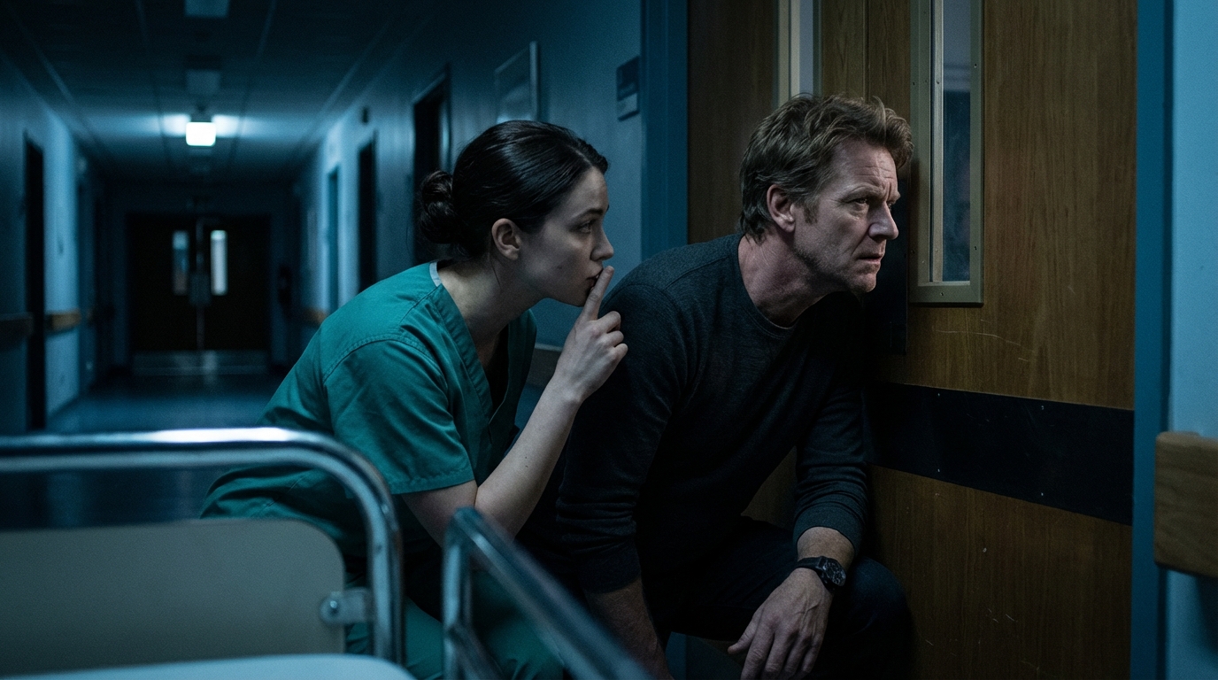 Corsi all’ospedale per vedere mia figlia in terapia intensiva. Improvvisamente, l’infermiera sussurrò: “Nasconditi… e fidati di me. Non farti vedere…” Rimasi immobile dietro la porta della stanza accanto, con il cuore che mi batteva forte. Un minuto dopo, quello che vidi mi fece gelare il sangue…