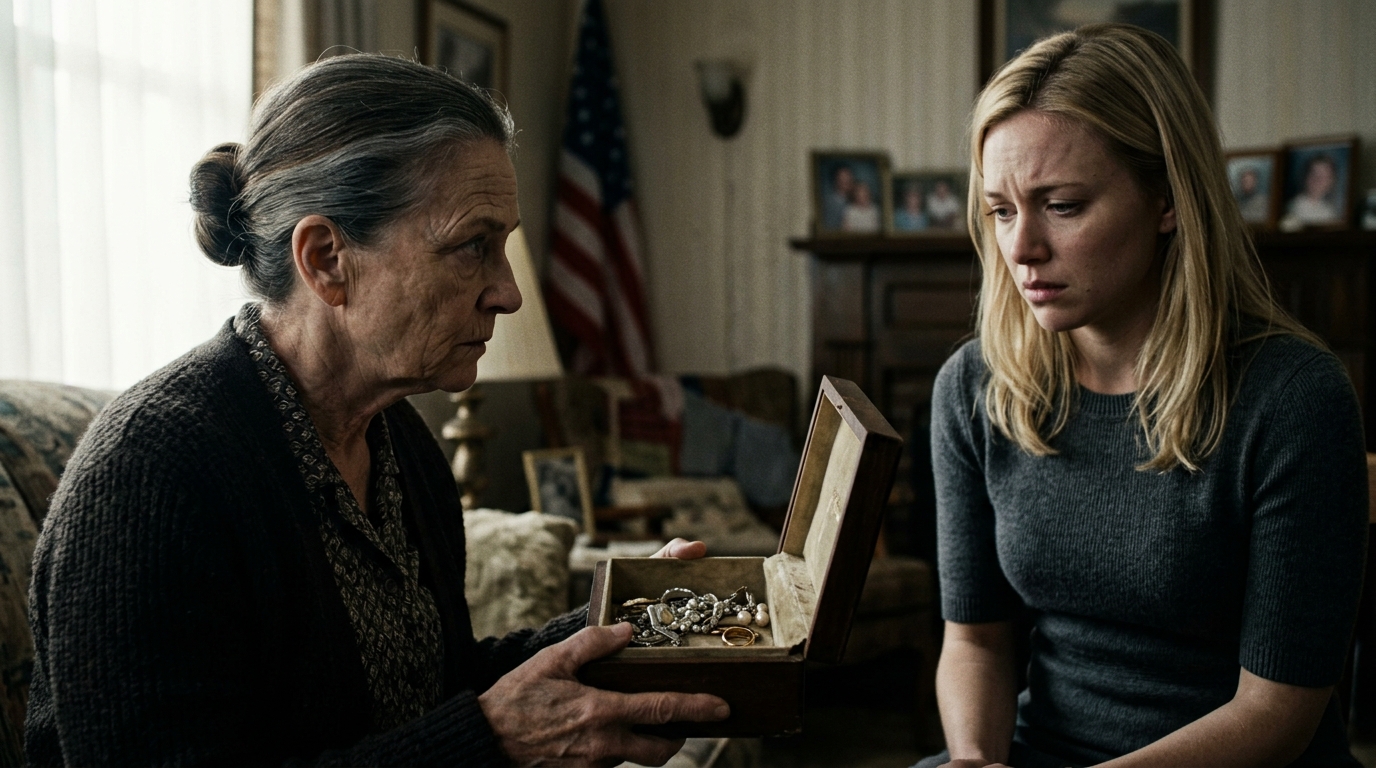 Quella mattina, tutto ciò che desideravo era tirare fuori gli orecchini di smeraldo per il compleanno di mia nipote, ma il portagioie che il mio defunto marito mi aveva regalato dopo il nostro decimo anniversario era stato svuotato; mia nuora era seduta lì in salotto, con le labbra lucide e un naso più affilato di prima, ammise di aver impegnato tutto per pagarsi il suo nuovo look, poi sorrise e disse: “Davvero non pensavo che ne avessi ancora bisogno” – risposi a bassa voce, e l’espressione sul suo viso disse che si era appena resa conto di non aver rubato alla persona sbagliata, ma di aver provocato quella sbagliata.