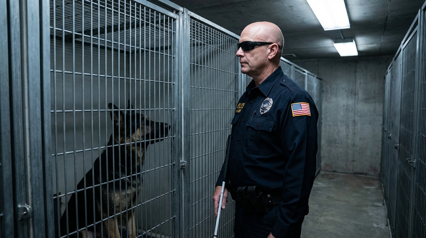 Un veterano cieco incontra il cane poliziotto in pensione più pericoloso: ciò che ha fatto dopo ha sconvolto tutti!