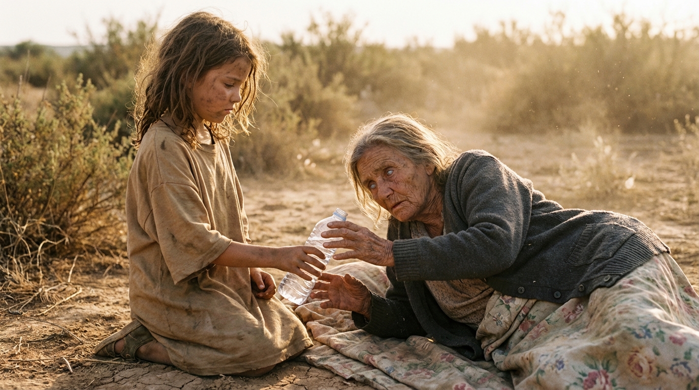 Una ragazza orfana diede la sua unica acqua a una vecchia… Era milionaria