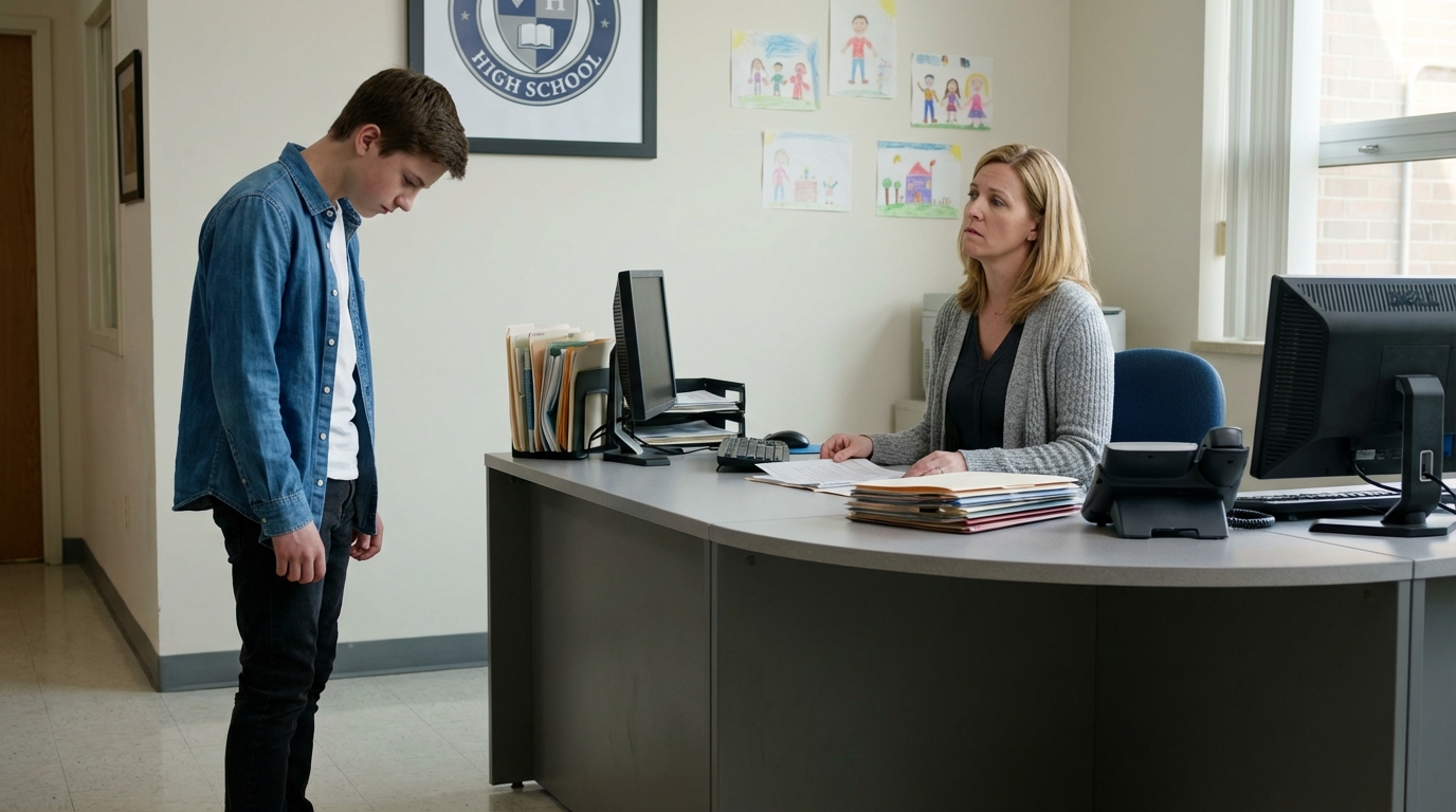 LA SCUOLA HA CHIAMATO. “SUA FIGLIA NON È STATA PRESA. SONO PASSATE 3 ORE.” HO RISPOSTO: “NON HO UNA FIGLIA. HO 28 ANNI E SONO SINGLE.” MI HANNO DETTO: “VENITE SOLO O CHIAMIAMO LA POLIZIA PER TRASCURANZA AI BAMBINI.” CONFUSO, MI SONO ANDATO. SONO ENTRATO IN UFFICIO. LA BAMBINA, SEDUTA DA SOLA, CHE PIANGEVA, ERA…