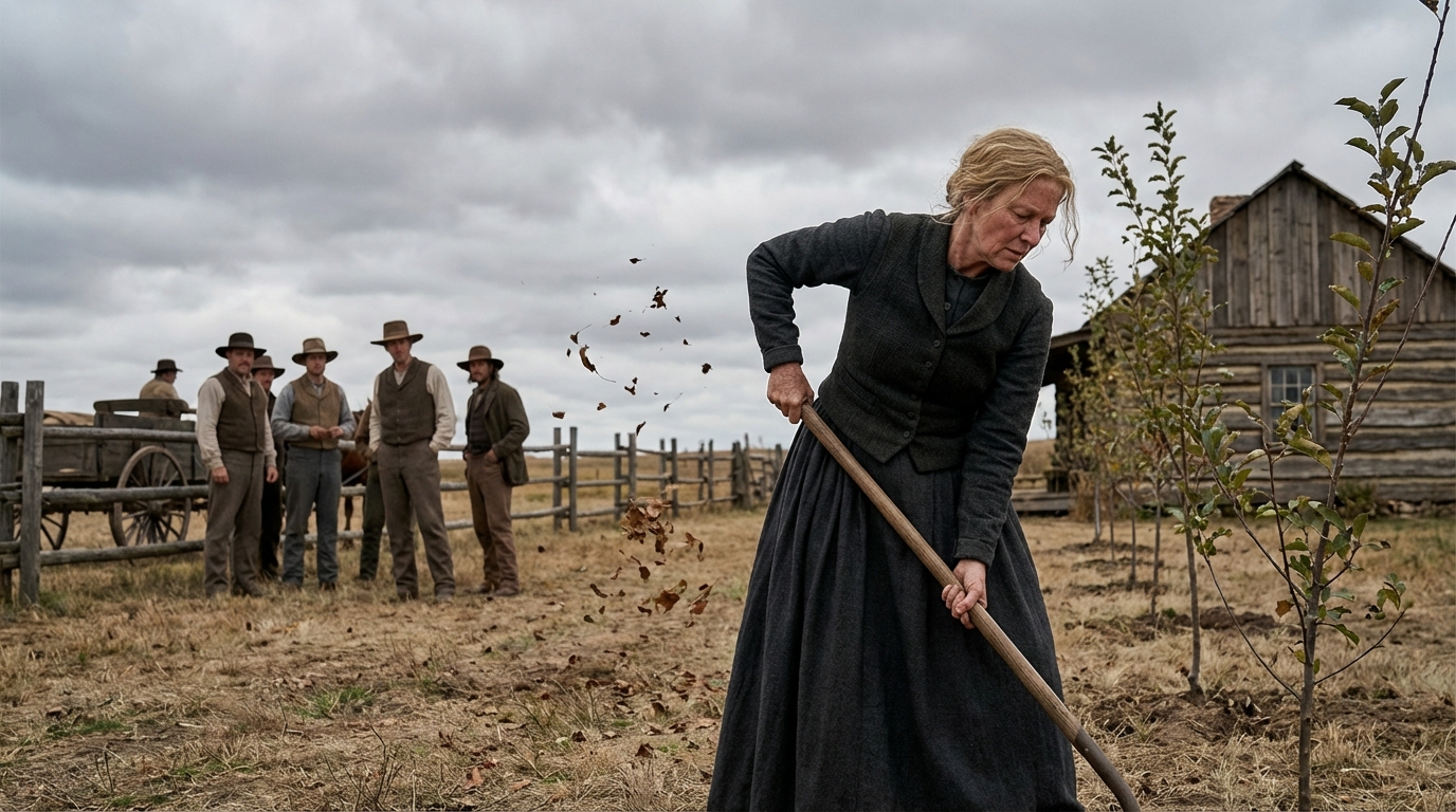 Ridevano quando la vedova piantò degli alberi intorno alla casa… finché il vento e la neve non cessarono.