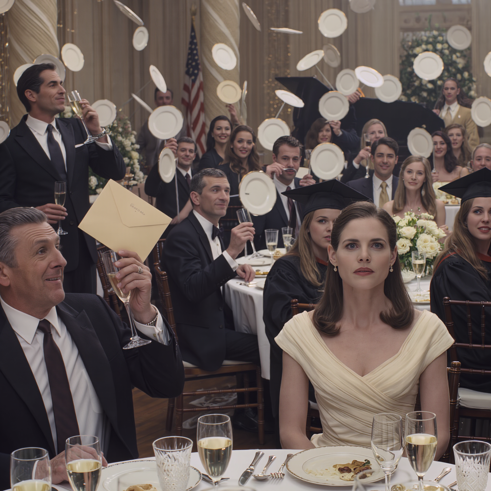 «Ho deciso di iniziare una nuova vita». Alla cerimonia di laurea di nostra figlia, mio ​​marito ha annunciato il nostro divorzio davanti a lei, davanti ai nostri amici, come se fosse parte integrante del programma della serata. Tutta la sala è rimasta in silenzio. Ho sorriso e ho detto: «Congratulazioni per la tua onestà». Poi, prima di uscire, gli ho dato una busta. Quando l’ha aperta, ha iniziato a urlare…