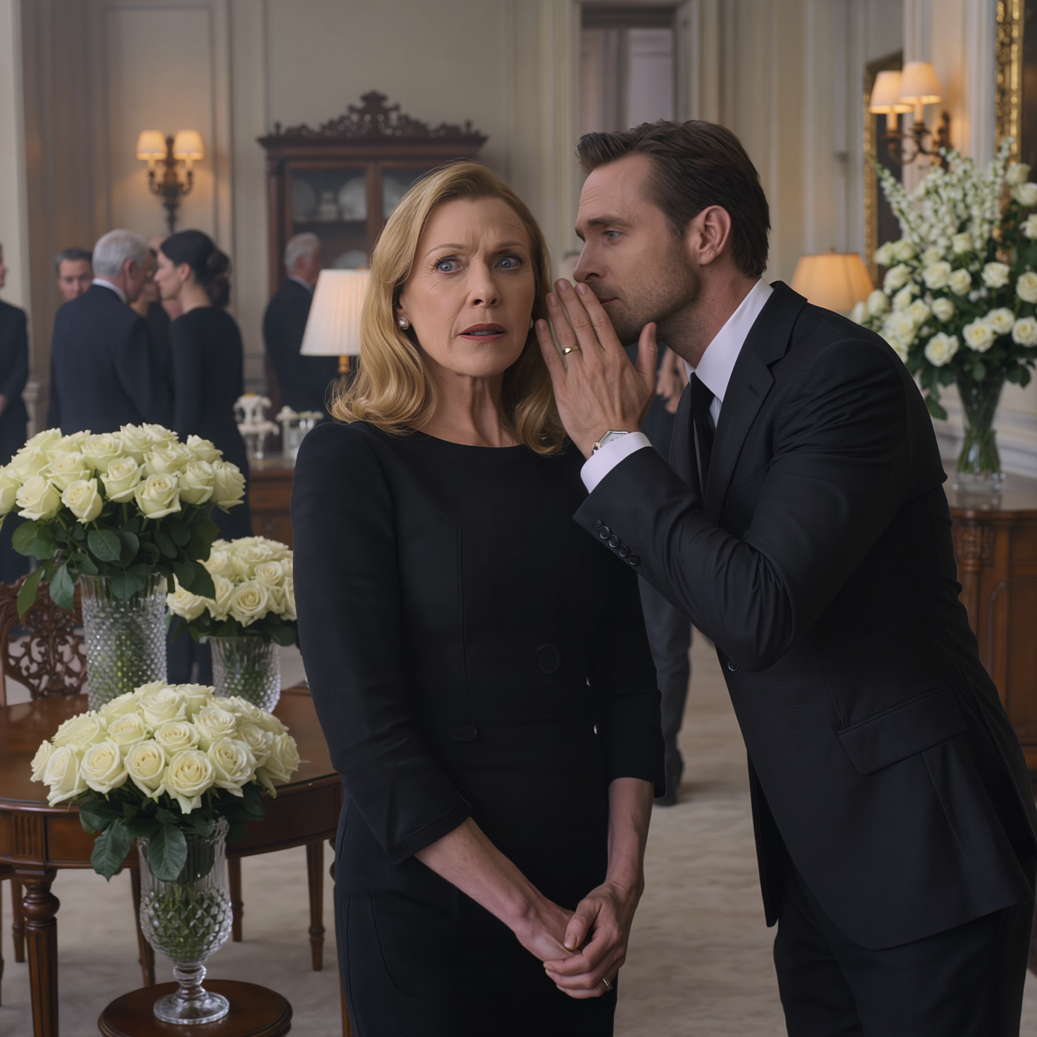 Mio figlio si è chinato sulle rose funebri e ha sussurrato: “Non aspettarti un soldo”, poi è rimasto lì impalato mentre la famiglia attaccava post-it fluorescenti al mio orologio a pendolo come se fosse un mercatino dell’usato, così non ho discusso, me ne sono andata, ho fatto una telefonata a bassa voce e martedì mattina, in uno studio legale con le pareti di vetro, l’avvocato si è soffermato su un nome scritto con inchiostro blu, ha abbassato la voce e ha detto: “Signora Brightwood… per favore, non se ne vada”.