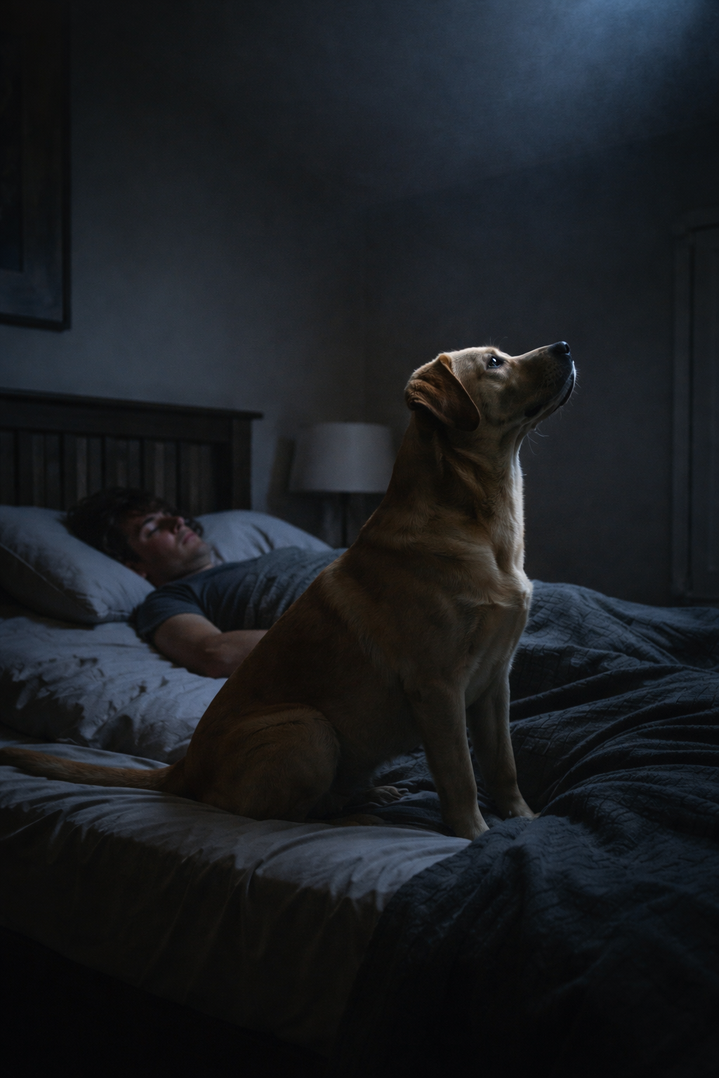 Ogni giorno il mio cane si sedeva sul letto mentre dormivo e fissava intensamente il soffitto; per molto tempo non sono riuscito a capire il motivo di questo strano comportamento, finché una sera accadde una tragedia e miracolosamente riuscii a salvarmi.