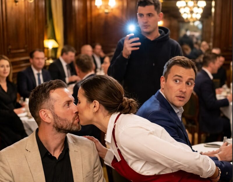 La cameriera si avvicinò e baciò il giovane seduto al tavolo. Ma quando sua moglie entrò nella stanza e vide la scena, fece qualcosa che sconvolse tutti i presenti.