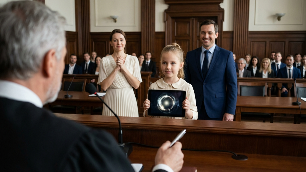 Mio marito ha chiesto il divorzio, entrando in aula con aria sicura di sé. Durante il processo di divorzio, mia figlia di 9 anni ha chiesto al giudice: “Posso mostrarti una cosa che la mamma non sa?”. Il giudice ha annuito: “Vai pure, tesoro”,… l’impiegato ha abbassato la luminosità dello schermo e il sorriso di mio marito è scomparso. Quando il video è iniziato, l’aula è calata nel silenzio.