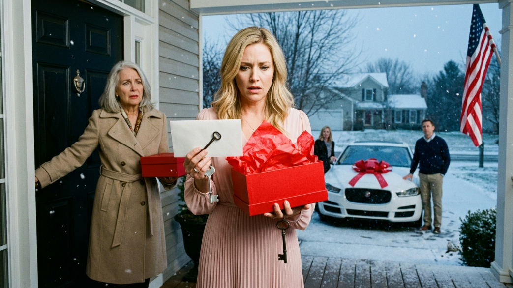 Mio figlio ha regalato a sua suocera una BMW da 60.000 dollari per Natale. Il mio regalo? Un salvadanaio con solo 3 dollari dentro. Ho sorriso, sono tornato a casa e sono andato a letto. All’alba, ho lasciato silenziosamente un “regalo” sulla porta d’ingresso… e non appena sua moglie ha aperto, il suo sorriso è svanito così in fretta da sembrare finto.