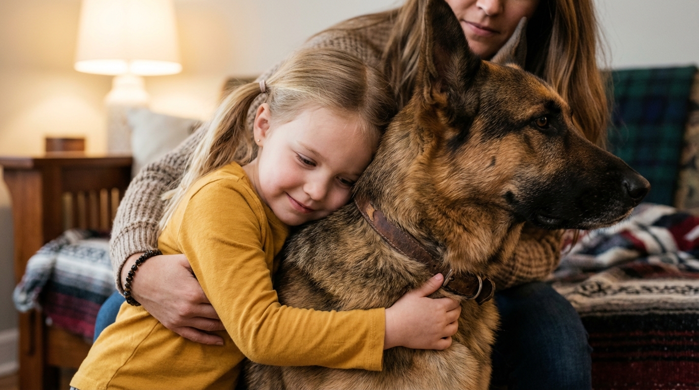 La guarigione inaspettata all’ultimo momento: la bambina, con le lacrime che le rigavano il viso, tese le braccia verso il cane ferito e sussurrò “il mio eroe”, e in quell’istante, l’anima tormentata dell’animale trovò finalmente la redenzione.